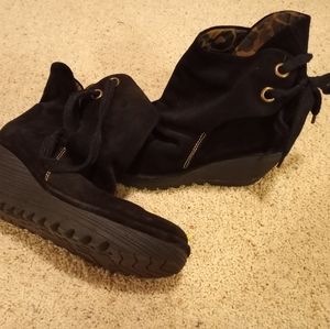 😍😍 Fly London "Yama" Suede Ruched Boots Size 41